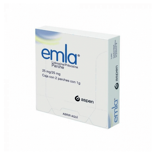 EMLA (LIDOCAINA/PRILOCAINA) PARCHE 25 MG CAJA C/2