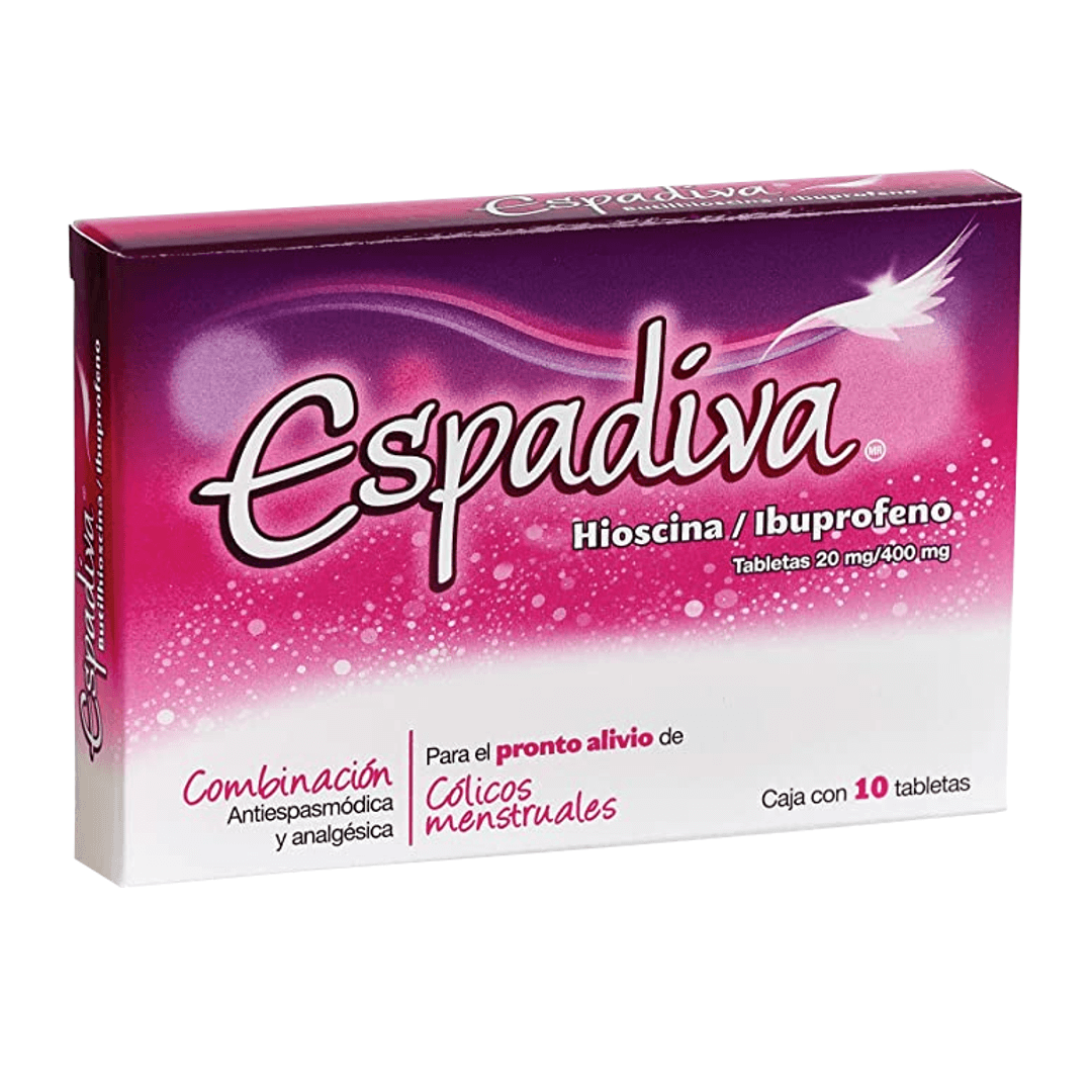 ESPADIVA (HIOSCINA/IBUPROFENO)TABLETAS 200 MG / 400 MG CAJA C/10