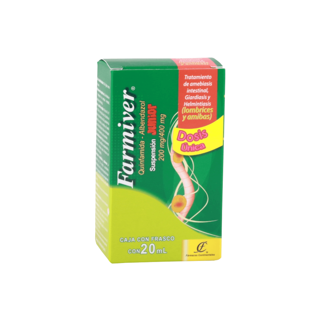 FARMIVER JR (QUINFAMIDA/ALBENDAZOL) SUSPENSION 200 MG/400 MG FRASCON C/20 ML