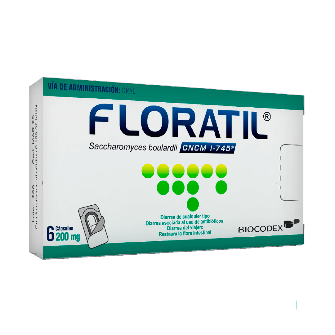 FLORATIL (SACCHAROMYCES BOULARDII) CAPSULAS 200 MG CAJA C/6