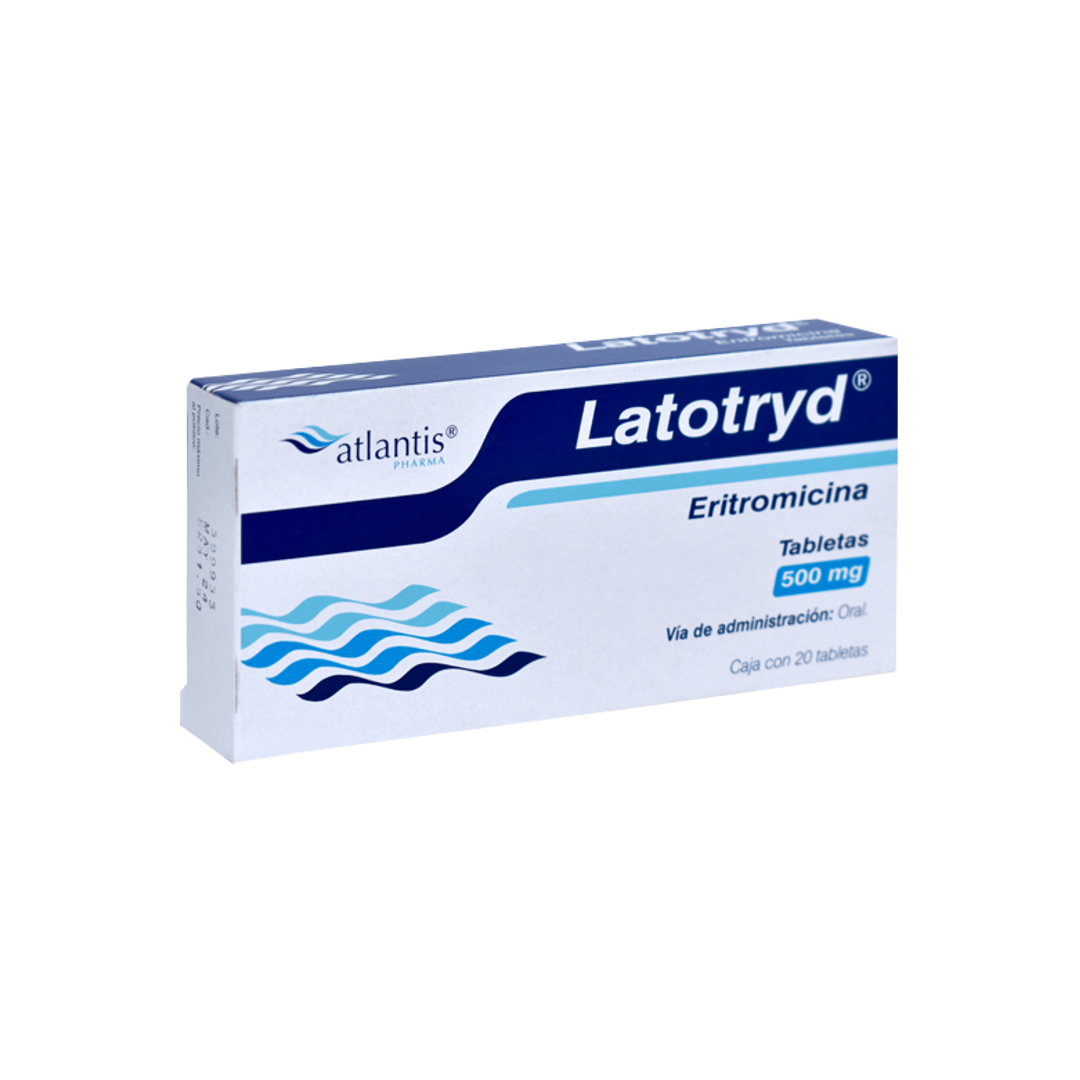 LATOTRYD (ERITROMICINA) TABLETAS 500 MG CAJA C/20