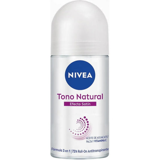 NIVEA ANTITRANSPIRANTE TONO NATURAL EFECTO SATÍN ROLL‑ON 50 ML