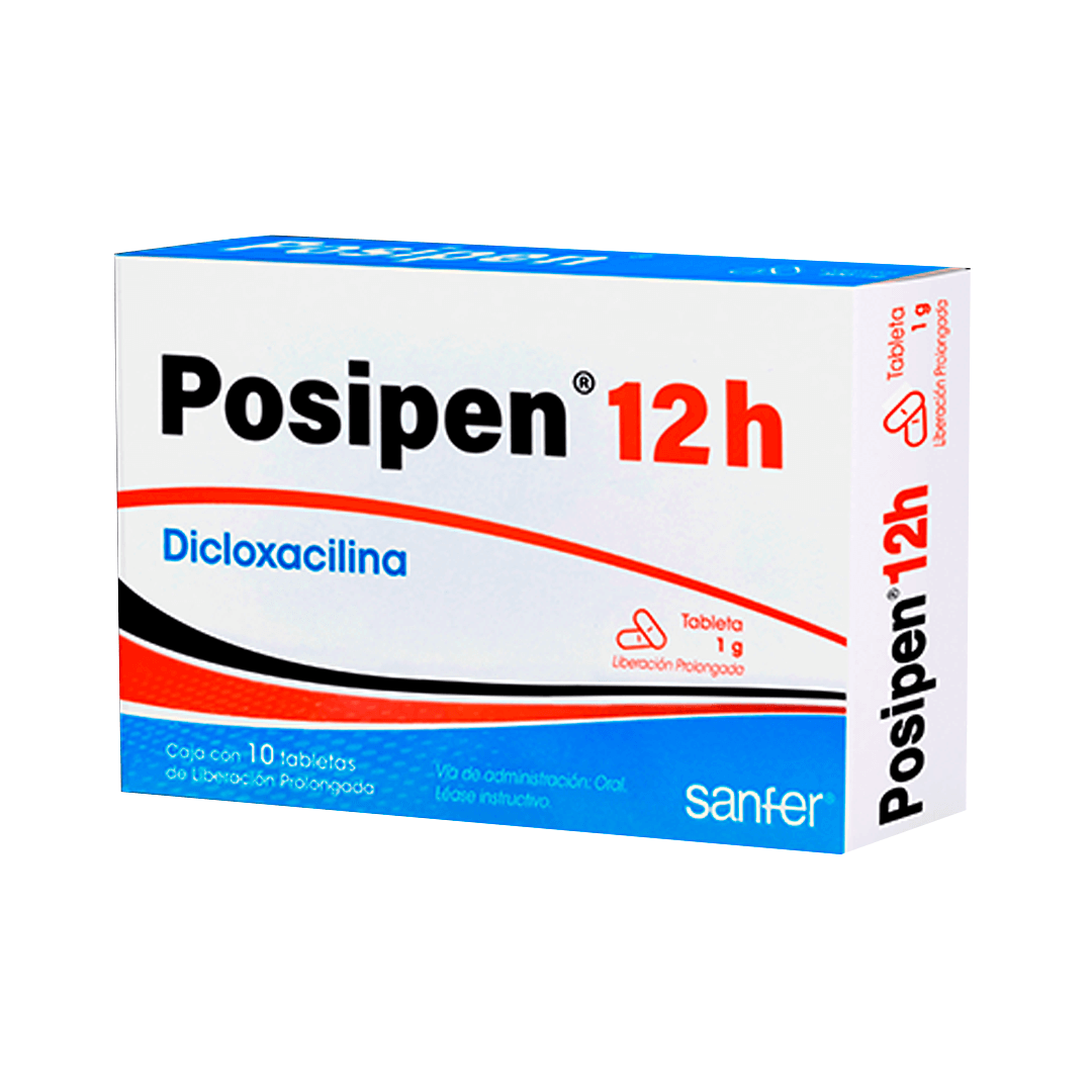 POSIPEN 12H (DICLOXACILINA) TABLETAS 1 G CAJA C/10