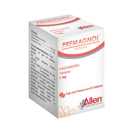 PREMAGNOL (PREDNISONA) TABLETAS 5 MG FRASCO C/20