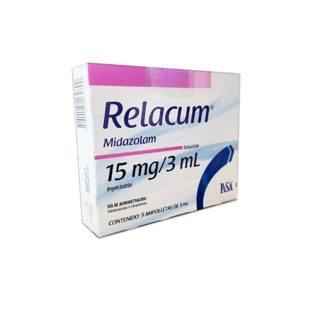 RELACUM (MIDAZOLAM) AMPOLLETAS 15 MG/3 ML CAJA/5