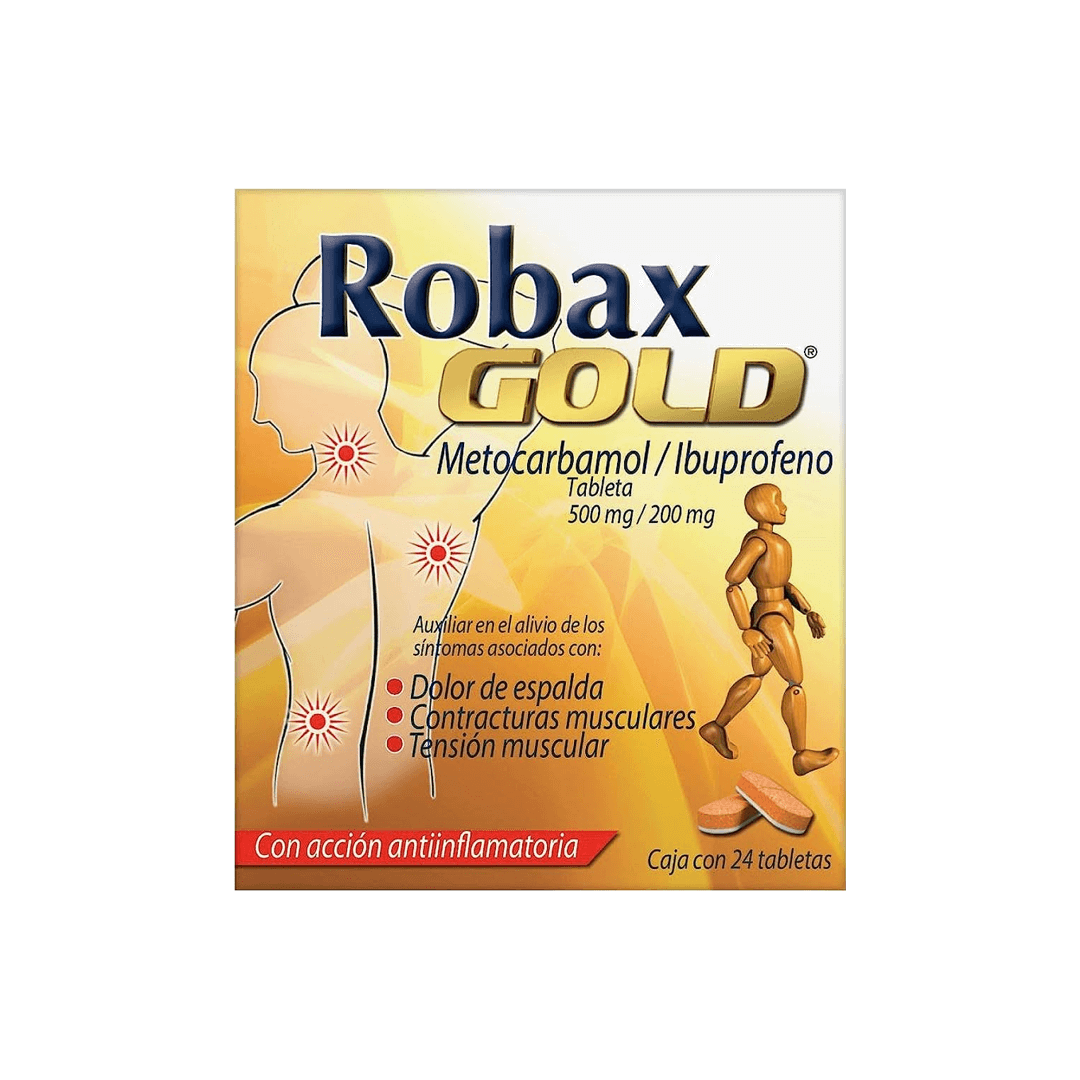 ROBAX GOLD (METOCARBAMOL/IBUPROFENO) TABLETAS 500/200 MG CAJA C/24