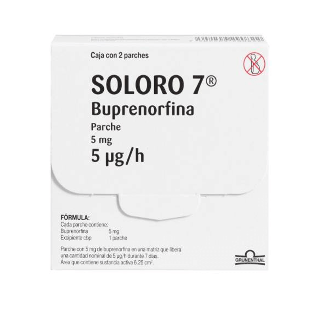 SOLORO 7 (BUPRENORFINA) PARCHE 5 MG CAJA C/4