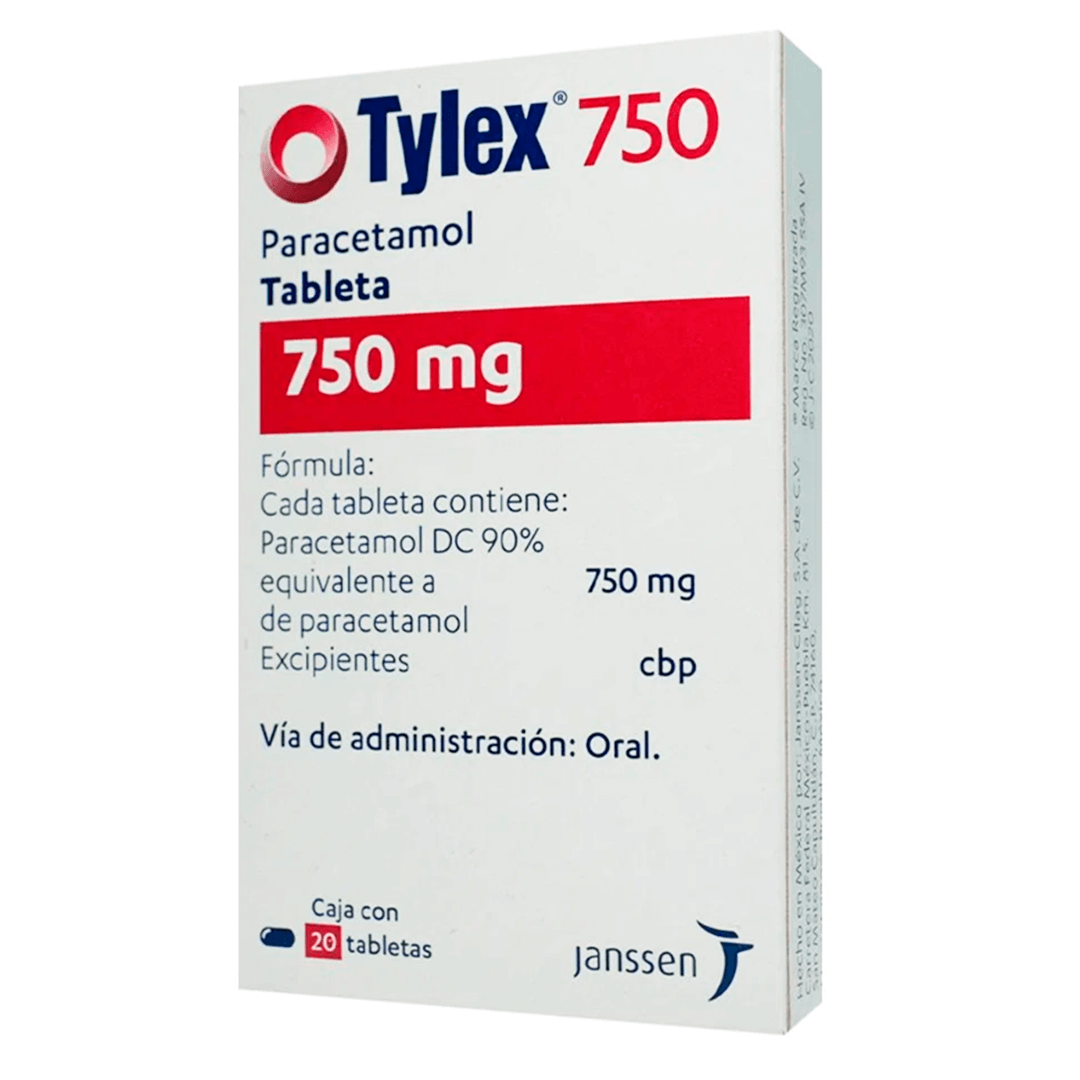 TYLEX 750 (PARACETAMOL) TABLETAS CAJA C/20