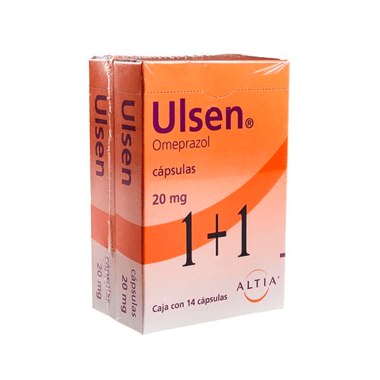 ULSEN (OMEPRAZOL) CAPSULAS 20 MG 1+1 CAJA C/14