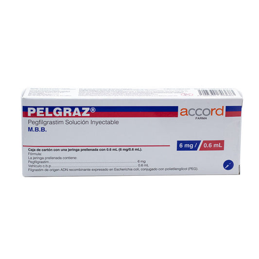 PELGRAZ DE 6 MG / 0.6 ML CAJA CON 1 JERINGA PRELLENADA SOLUCIÓN INYECTABLE