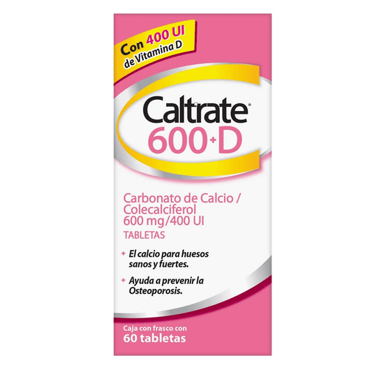 CALTRATE 600+D FRASCO C/60 TABLETAS