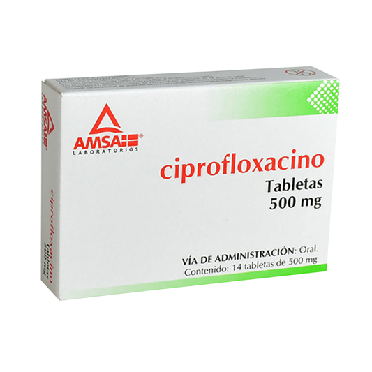 CIPROFLOXACINO (AMSA) TABLETA 500 MG CAJA C/14
