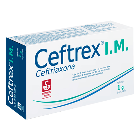 CEFTREX IM (CEFTRIAXONA) 1G FRASCO AMPOLLETA 3.5 ML